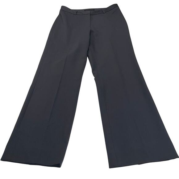 Theory Charcoal Gray Flat Front Pocketless Wide Leg Dress Pants Size 10 - Picture 1 of 9